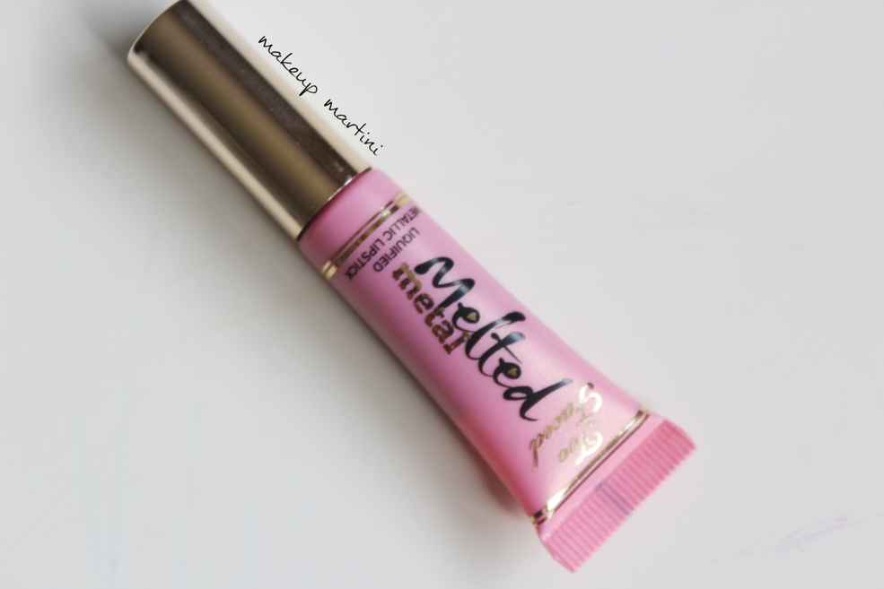 Too Faced Melted Metal Liquid Lipstick Peony Review