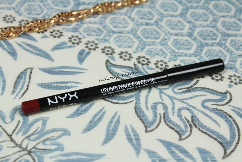 NYX Deep Red Lip Liner Review and Swatch